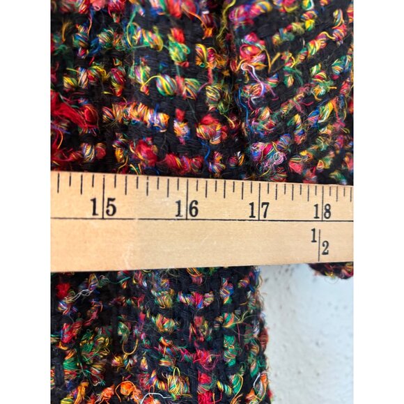 ETT TWA Anthropologie Tweed Multicolor Short Sleeve Coat Mid Lenght - Picture 8 of 12